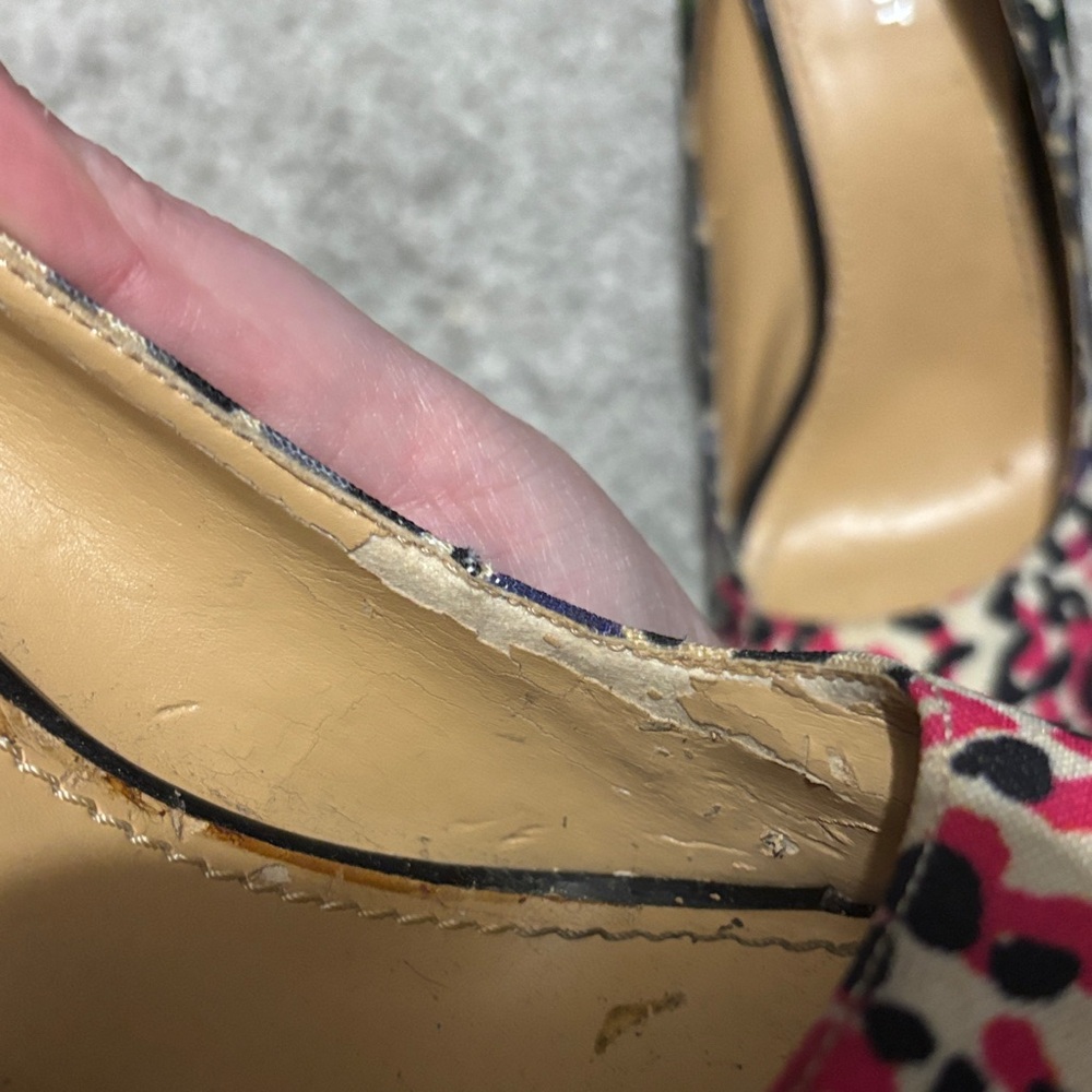 Nine West Multicolor Leopard Print Peep-Toe Heels - Picture 5 of 5